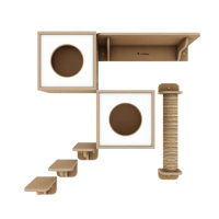 Cat Playground Minimalis 2 Box Bahan MDF 12mm Halus 2 Sisi