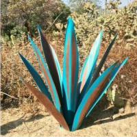 SmallPink Agave Flower Iron Creative Ornaments Retro Agave Plant Garden Decoration Outdoor Courtyard Art Decoration Statue
