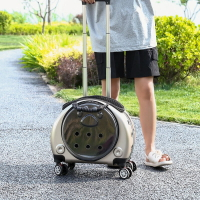 寵物拉桿箱背包帶輪透氣寵物狗狗拉桿貓包外出便攜雙肩背包拉桿箱