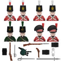 Military Building Blocks Solider Figures Toy Gift Weapon Guns Napoleonic Wars British Highland bagpiper France Eragon Army Toys
