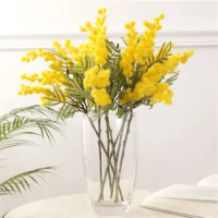 1 PCS Elegant Artificial Mimosa Creative Yellow Fake Acacia Simple Simulate Fruit Branch For Home Decor