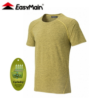 【EasyMain 衣力美 男 排汗短袖T恤《秋黃》】TE21031/機能上衣/透氣上衣/運動排汗衫/短袖
