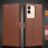 Vivo V29e Case Wallet Flip Cover Leather Case for Vivo V29e 6.67" Pu Leather Phone Bags protective Holster Fundas Coque
