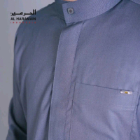 Jubah Gamis Pria Al Haramain Woll Manset Premium Kancing Kotak Haromain Fashion Muslim