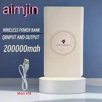 200000mAh Power Bank Two-Way Wireless Fast Charging Powerbank Portable Charger Micro USB External Battery For Xiaomi IPhone14 13
