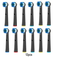 12PCS Black Replacement Brush Heads For Oral B Electric Toothbrush Advance Power Vitality Precision Clean Pro Health Triumph 3D