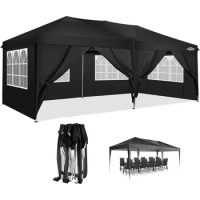 COBIZI Canopy Tent 10x20 Outdoor Canopy Waterproof 10x20 Gazebo with 6 Sidewalls Tent for Party Beach Camping