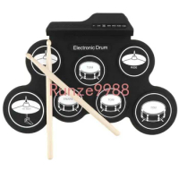 Hand Roll Electronic Drum Percussion Instrument Portable Silicone Hand Roll-up Drum Kit Drum Set USB Electronic Drum