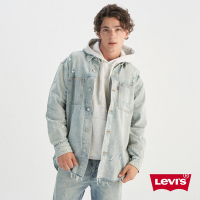 Levi s 男款 抓破 貓鬚 襯衫外套 牛仔外套