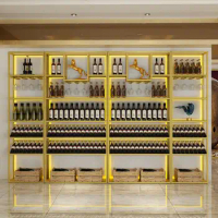 Bottle Corner Liquor Wine Cabinets Display Salon Shelf Restaurant Drink Wine Rack Commercial Holder Barra De Vino Home Furniture