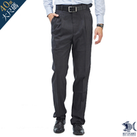 【NST Jeans】大尺碼 羊毛 白色織法 義式 男打摺西裝褲(中高腰寬版) 001(7267) 中老年/台灣製/紳士