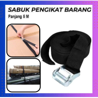 XhaoR Sabuk Pengikat Barang Tali Strap Cargo Belt 5M XR2 Material Nilon & Besi Beban 250kg Pengunci 