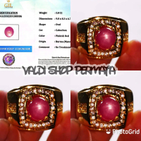 Cincin Batu Permata Natural Red Ruby Burma Star Fatkwa + Memo GIL Lab