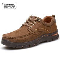 Camel Active Brand Handmade Breathable Men Outdoor Shoes Top Quality Dress Shoes Men Flats Fashion Genuine Leather Casual Shoes
