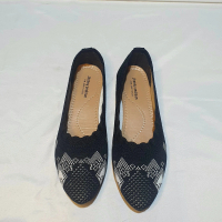 Sepatu FlatShoes Wanita Bahan Rajut Import Motif Batik Etnik Sol Karet Non Slip Terbaru