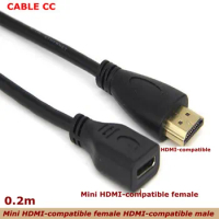 Mini HDMI-compatible female to HDMI-compatible male Extension Cable for HDTV Nintendo Switch PS4 Projector HDMI Extension Cable