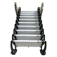 Attic Ladder Stairs Wall-Mounted Loft Attic Ladder Beam Folding Ladder W/12 Pedals Extension Fold Attic Stairs 21.2x5.5in