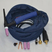 WP-26F-12R 12' 3.8 Meter 200Amp Air-Cooled TIG Welding Torch Complete With Flexible TIG Head Body,Euro Style