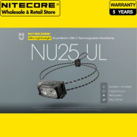 Ultra Lightweight NITECORE NU25 UL 400 Lumens Dual Beam USB-C Rechargeable Headlamp for Trail Running