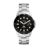 FOSSIL 個性型男時尚腕錶-銀X黑-FS5952-42mm