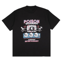 Baju UnisexPOISON FOREVER - HEAVYWEIGHT TSHIRT ENTERTAINMENT BLACK - Kaos Pria Oversize 230GSM tgosj