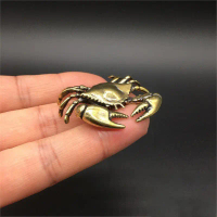 Đồ trang trí cua bánh mì bằng đồng thau nguyên chất, cua lông đồng, cua đồng nhỏ cầm tay, đồ chơi đồ