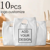10PCS Custom Insulated Bag Lunch Box Insulated Lunch Bag Thermal Bags Portable Lunch Box Food Work Food Thermal Bags Storage Bag