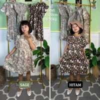 Daster dress motif shabby bunga anak balita remaja katun rayon Fashion Wanita Perempuan Lengan