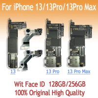 Original Motherboard for iPhone 13 Pro Max, Face ID, Logic Board Mainboard, iOS, Free iCloud, Full Chips, 128GB, 256GB, 512GB