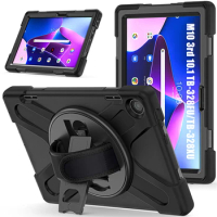 Case For Lenovo Tab M10 HD 2022 3rd Gen 10.1 TB328FU TB328XU Tablet Case Stand Holder Hand Shoulder Strap 360 Rotation Cover