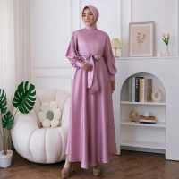 aiyana maxi/gamis simple elegan Polos Muslim Payet
