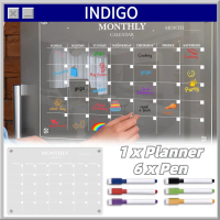 【1 x Planner+6 x Pen】Weekly Planner Planner Weekly Magnet Kulkas Akrilik Schedule Board
