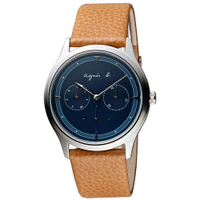 agnes b.普魯士之星皮帶時尚腕錶 VD75-KYF0J(BP6024X1)-38mm-藍面皮革【刷卡回饋 分期0利率】【APP下單4%點數回饋】