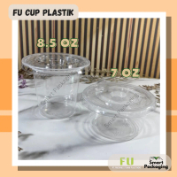 [ISI 50 PCS] FU Gelas Plastik 7 Oz 8,5 Oz / Plastic Cup Ice Cream / Cup Pudding / Cup Sekali Pakai
