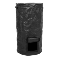 Collapsible Garden Yard Compost Bag with Lid Fertilizer Waste Sacks Composter 34 Gallon Ferment Manure Waste Collector