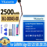 2500mAh YKaiserin Battery 361-00043-00 For GARMIN Edge 820 500 200 205 520 plus GPS Cycling Computer Bateria