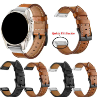 สายรัดสมาร์ทวอทช์ Quickfit หนัง PU, 22 มม. และ 26 มม., เข้ากันได้กับ Garmin Epix Gen 2, Instinct 2X,