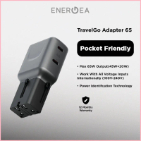 ENERGEA TravelGo Adapter 65 2C 65W - 2C Ultra Portable Travel Adapter with Interchangeable Plugs - G
