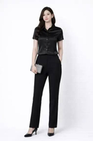 Jfashion Haruka Gaya Korea Kemeja Lengan Pendek Wanita M Ungu