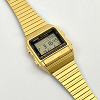 CASIO手錶 街頭潮流金色不鏽鋼錶【NECE35】