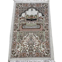 Muslim Carpet Blanket Prayer Rug Tapete with Tassel Islamic Mat Qibla Blanket Portable Embroidery Home Decoration 70x110cm