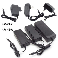 AC DC 3V 5V 6V 8V 9V 10V 12V 15V 24V Power Supply Adapter 1A 2A 3A 5A 6A 8A 10A Universal WALL Charger for CCTV Camera LED Light