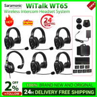 Saramonic WiTalk WT6S Full Duplex Communication Wireless Intercom Headset System Marine Boat Football Coaches Microphone