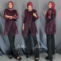 Zize Outer Brokat Silang Full Payet Full Bordir | Outer Tunik Kondangan, Hari Raya, Wisuda, Bridesma