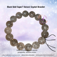 Natural Crystal Bracelet Black Gold Super 7   Gelang Kristal Black Gold Super7