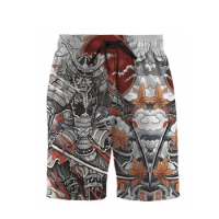 Samurai Shaman Warrior Japan Customized Swimming Shorts Summer Beach Holiday Shorts Men's Swimming Pants Half Pants-3