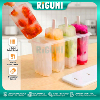 Cetakan Es Krim Mini Loli Frozen Es Lilin Transparan 4 Sekat Plastic Frozen Popsicle
