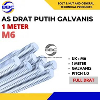 As Drat Galvanis M6 Pitch 1.0 Stud Bolts Long Drat Galvanized 1 Meter As Drat M6 As Drat Putih M6