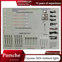 64 Colors For Porsche Cayenne 2024 Ambient Light Car LCD instrument panel screen control Inter door Ambient light