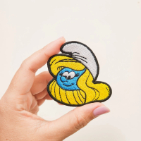 Cartoon Patch Bordir Aksesoris Emblem Iron On The Smurfin